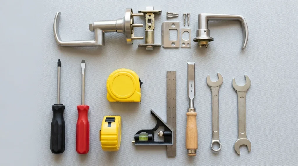 Lever lock broken into pieces
